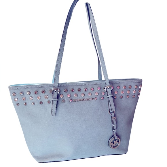 MICHAEL Michael Kors Blue Studded Tote - Picture 1 of 13